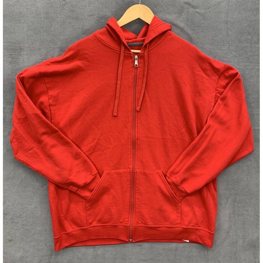 Athletic Works Men Zip Up Hoodie Size 2XL 50-52 Red Athletics Sports Workout - Picture 1 of 11